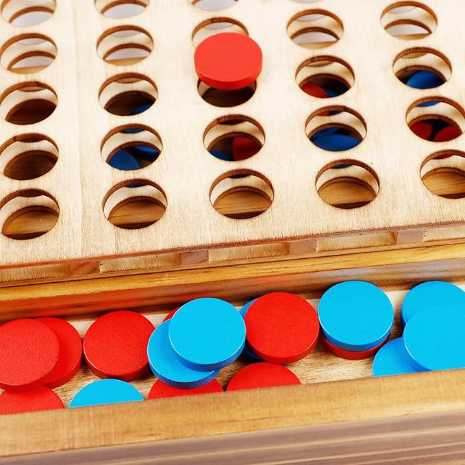 Glintoper Tic Tac Toe & 4 in a Row Tables Game Set, Classic Board Line Up 4 - Image 7