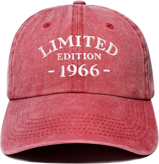 60th Birthday Gifts for Men Women, 60 Year Old Gifts Ideas, Adjustable Washed Cotton Embroidered Baseball Cap