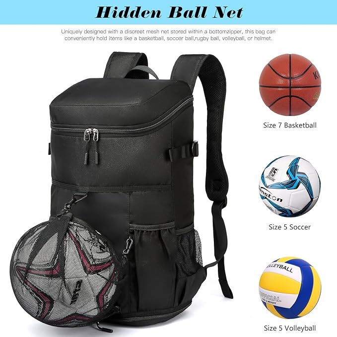 TUGUAN Baseball Backpack Equipment Bag for Adult with 2/4 Bat Holder & Fence Hook Lightweight Mens Softball Bag with Shoes Compartment Coaches Catchers Team Baseball Gear Bags Youth Boys