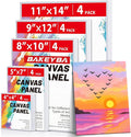 Canvas Boards for Painting 20 Pack, 4 of Each 4x4, 11x14 Primed White Art by Unknown