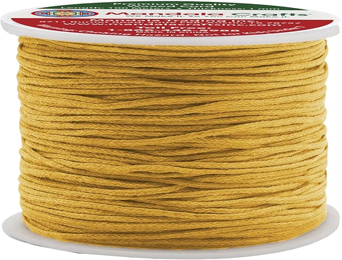 Mandala Crafts 1mm 109 Yards Gold Cotton Waxed Cord by MandalaCrafts