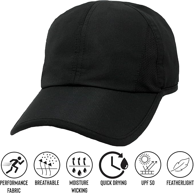 Ponyflo Women’s Ponytail Baseball Cap, Patented Active Feather-Light Hat with Open Back