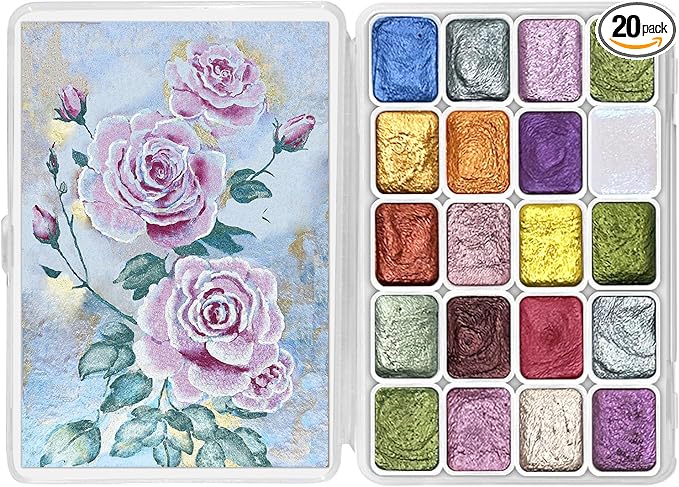 Mini Forestry Shifting Watercolor Painting Kit, 20 Color Shifting Watercolor by CraftyManor