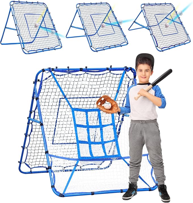 Volleyball Baseball Rebounder Net, Softball Rebounder Pitchback Net Quick Adjustments, Quick Adjustments Lacrosse Bounce Back Practice Equipment, Ideal for Outdoor Indoor and Backyard Training