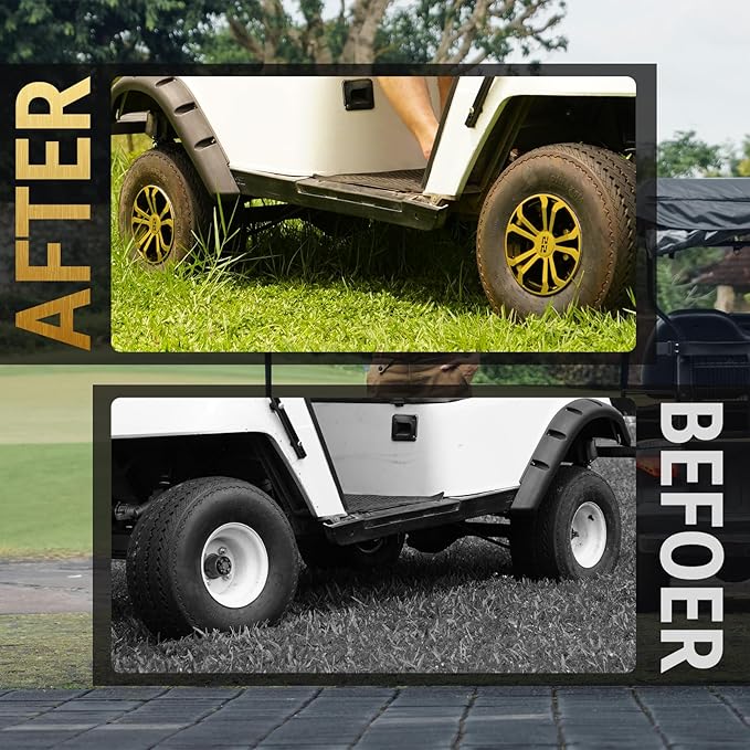 Golf Cart SS Wheel Covers Hub Caps for EZGO Club Car Yamaha, 8 inch Golf Cart Hub Caps, Set of 4 Wheel Covers