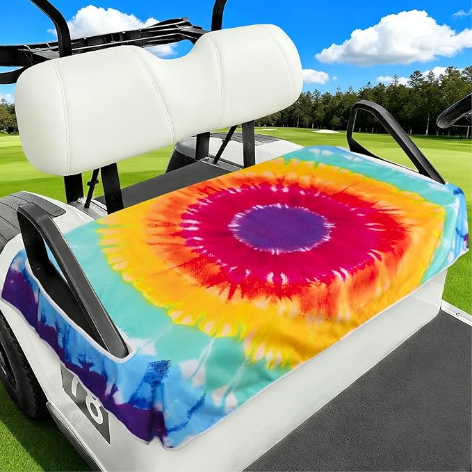 Golf Cart Seat Covers Club Car Golf Cart Accessories for Men Women Golf Carts Seat Towel Blanket 2-Seat Golf Cart Decorations