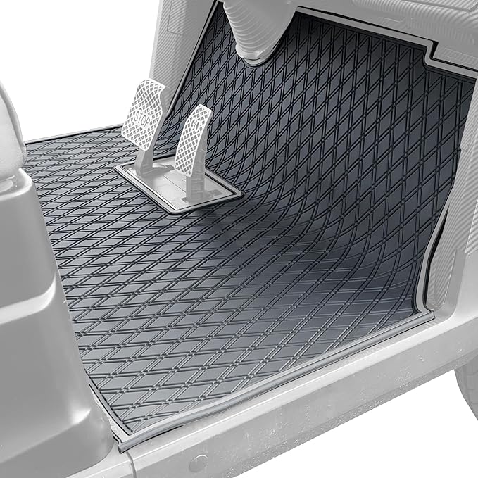 Xtreme MATS Premium Golf Cart Mats Compatible with ICON Epic Models - Custom Fit, Durable Protection, Rubber Floor Liner Protects Factory Flooring (All Black)