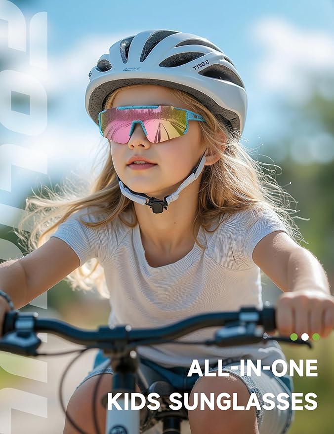 Kids Polarized Baseball Sunglasses - Youth Softball Cycling Sports Sunglasses for Boys Girls Ages 3-12 UV Protection
