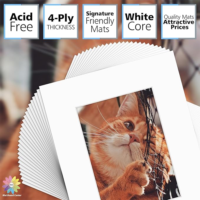 Mat Board Center, 8x10 for 5x7 White Mats - Image 2