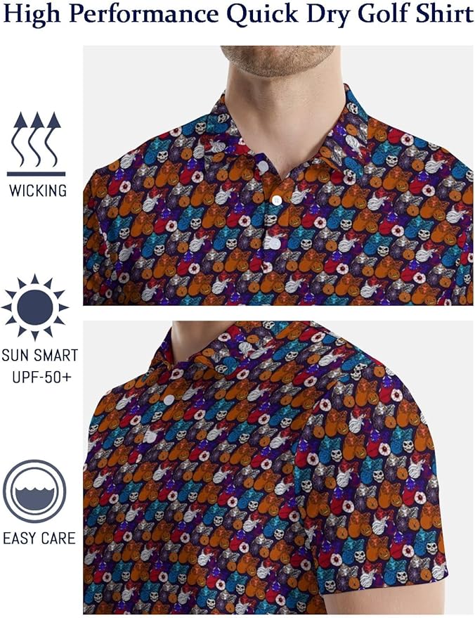 Mens Golf Shirts Golf Polo Shirts for Men Short Sleeve Polo Shirts Golf Gifts