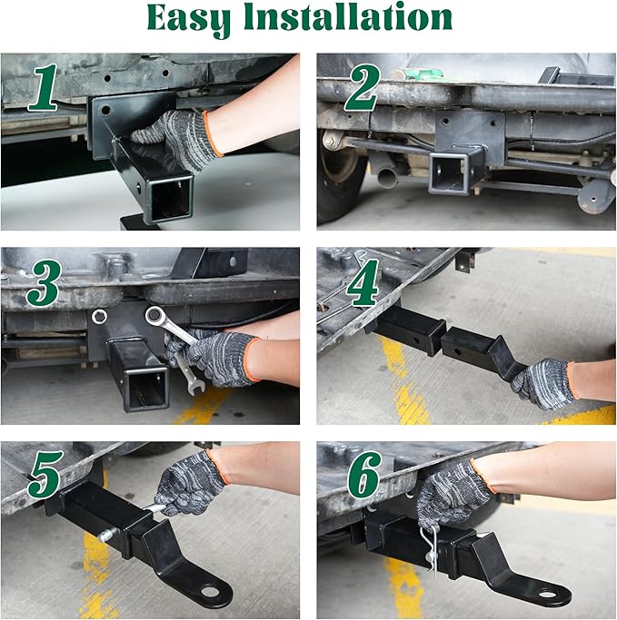 10L0L Golf Cart Rear Chassis Trailer Hitch and Receiver for Yamaha G29 Drive (2007-2016) G&E Golf Cart Model