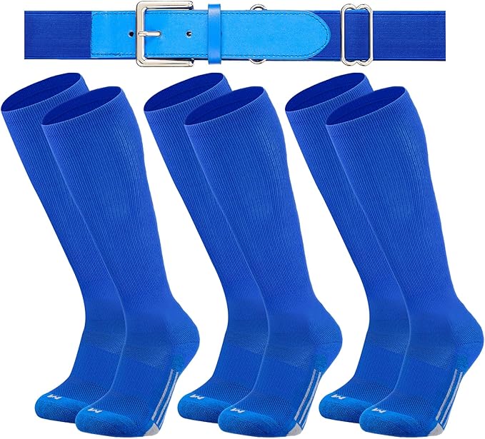 Youth Elite Baseball/Softball Socks & Belt Combo (3 Pairs of Socks with 1 Belt)
