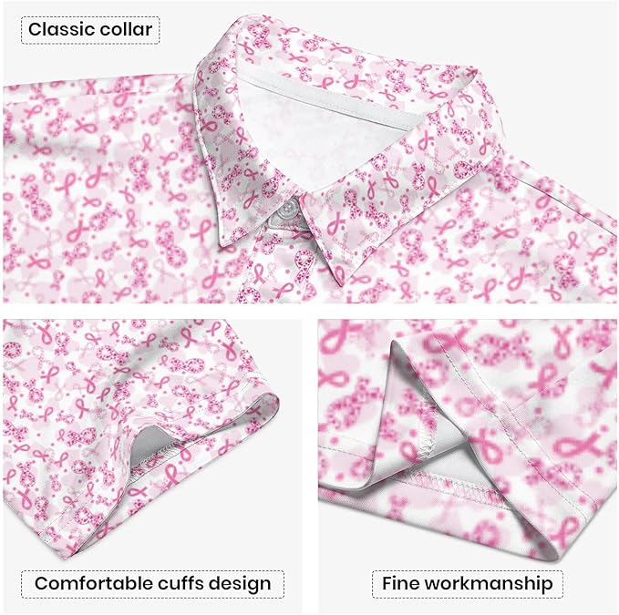 Golf Polo Shirts for Men Funny Print Short Sleeve Golf Shirts Performance Golf Polos
