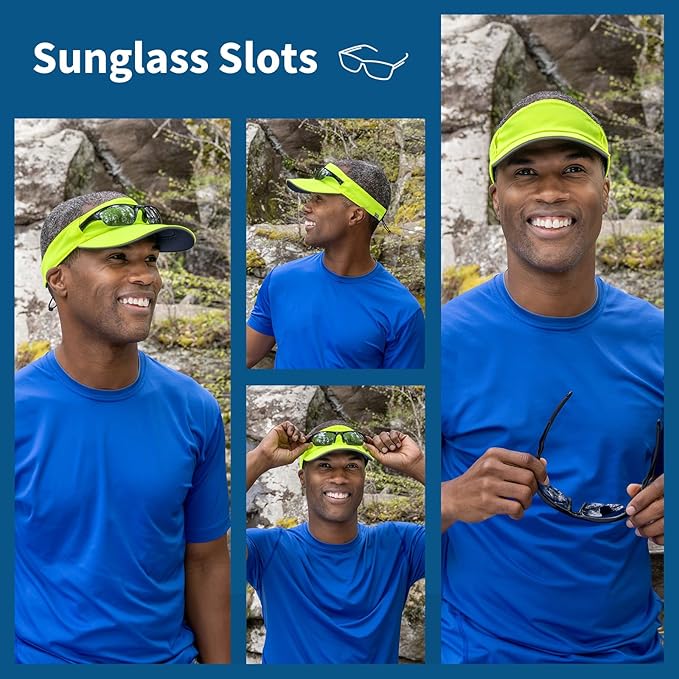 TrailHeads Sun Visor Hat for Men - Recycled Golf Visors for Men - Mens Running Visor for Tennis, Sports, Workouts