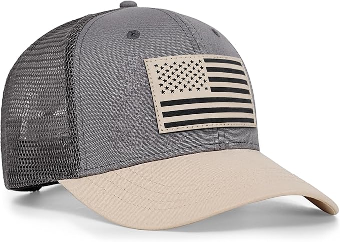 American Flag Trucker Hat - Snapback Hats for Men Women Baseball Cap - Breathable Mesh & Adjustable Fit for Casual Wear