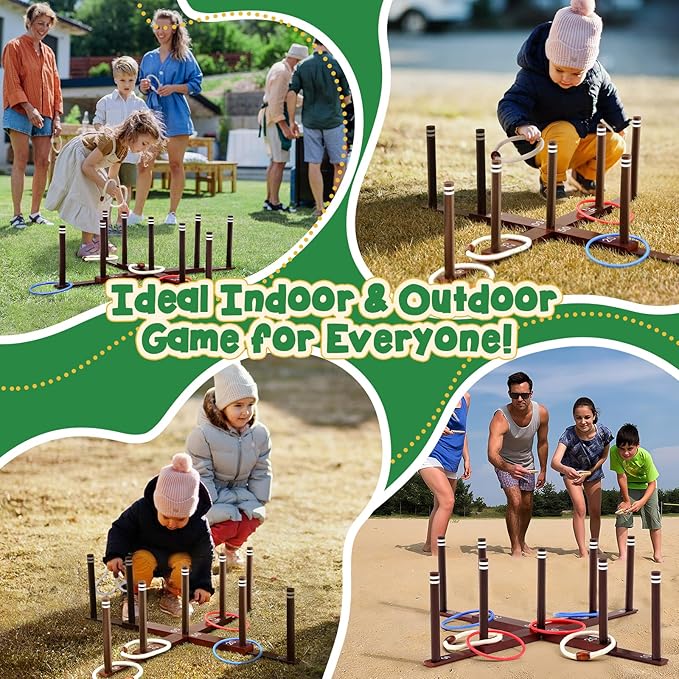Peradix Ring Toss Game for Kids, Indoor Outdoor Fun Holiday Lawn Yard Game for - Image 7