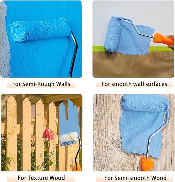 50 Pieces Paint Roller Cover, 6 inch Microfiber Roller Covers, Washable Covers - Image 5