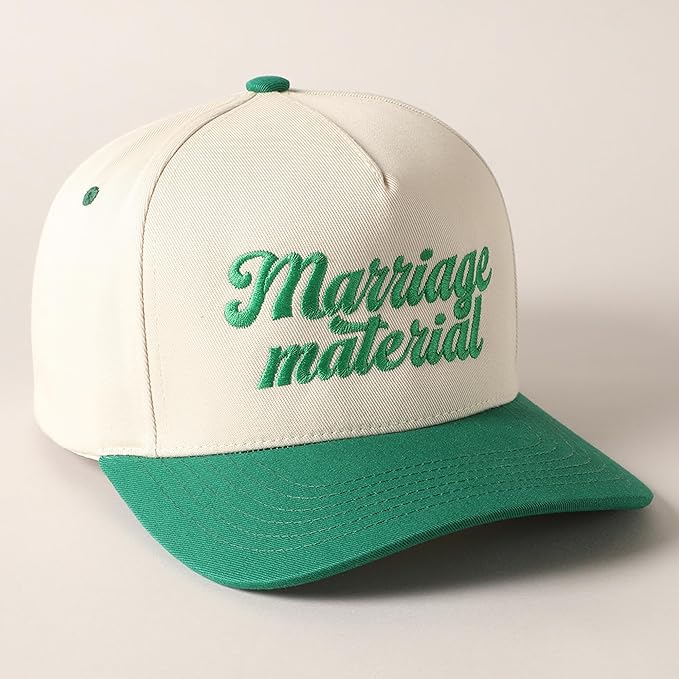 MIRMARU Two-Tone Vintage Canvas Trucker Hats for Men & Women, Adjustable Size Baseball Caps with Trendy Embroidered Design
