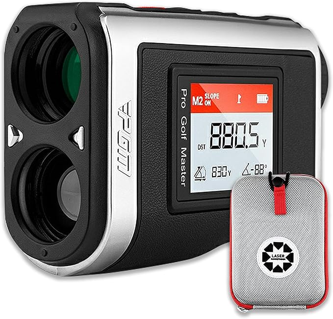 PGM Golf Rangefinder with Slope, Red/Green OLED Display & 7X Magnification Laser Range Finder, 600/1300 Yards Golf Distance Finder with Pin Lock Vibration, Magnetic Mount & Type-C Rechargeable