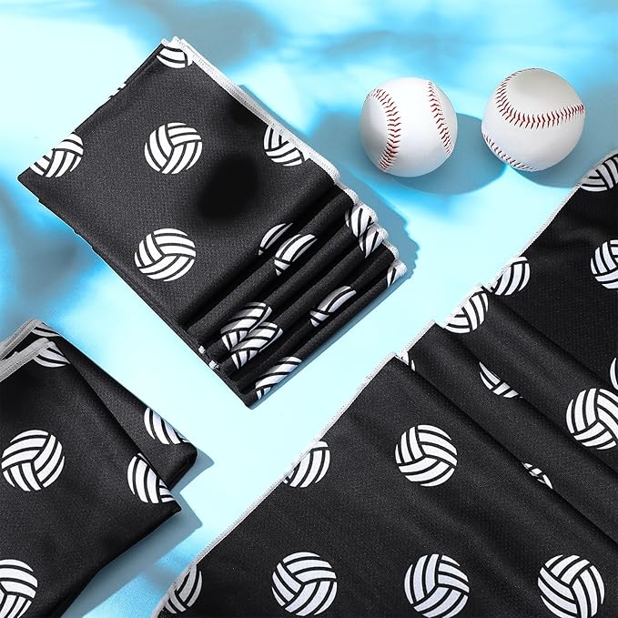 FuWeave 12 Pcs Cooling Towel 40 x 12 Inch Basketball Baseball Football Volleyball Soccer Softball Microfiber Fast Drying Towel for Gift Women Men