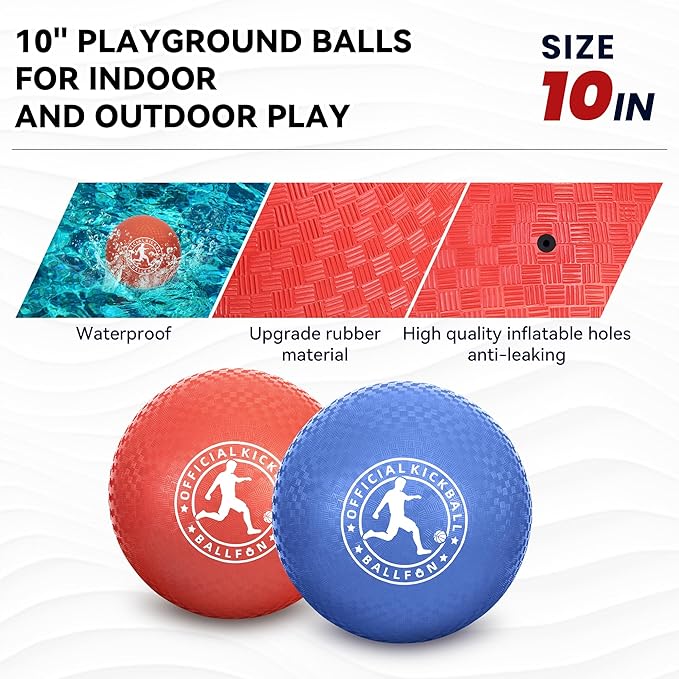Playground Balls Kickball, Rubber Dodge Balls - Image 5