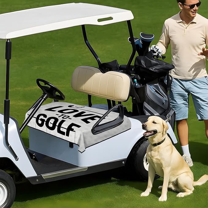 Golf Cart Seat Covers, Golf Cart Seat Towel Blanket for 2-Seat Golf Carts, Breathable Golf Cart Seat Cushions Golf Club Car Accessories 51'' x 31''