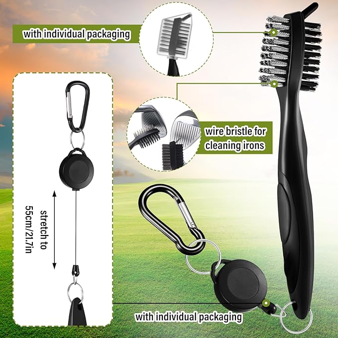 Liliful 12 Pcs Golf Accessories Kit, Include Golf Ball Bag with Hook Towel Tees Magnetic Ball Marker Divot Tool Cleaner Brush for Women Man Gifts