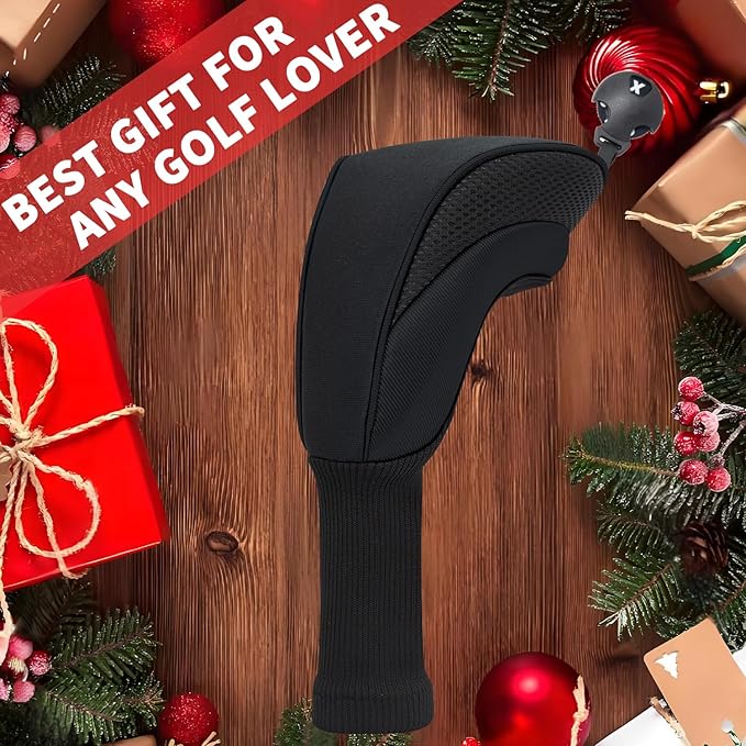 Golf Club Head Covers for Woods 3/4/5/6 Pieces Long Neck Mesh Sports Golf Club Headcovers Set with Interchangeable No. Tags 3 4 5 6 7 X Golf Accessories for Men Women