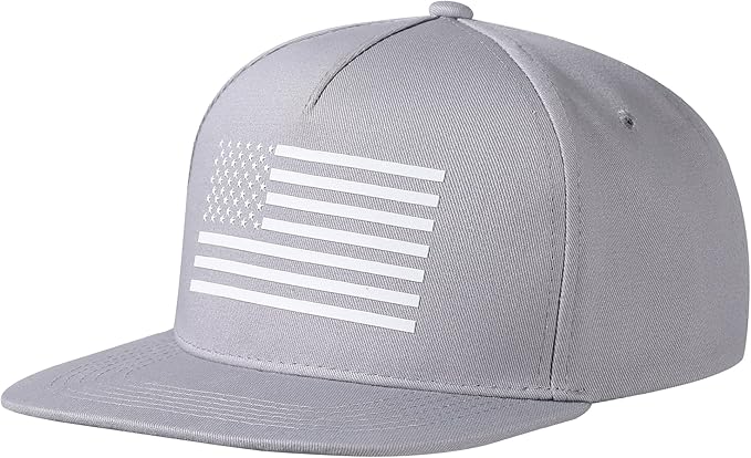UALON Baseball Cap, Snapback Trucker Hat for Men & Women with American Flag and Adjustable, Breathable Mesh, Flat Bill Hats