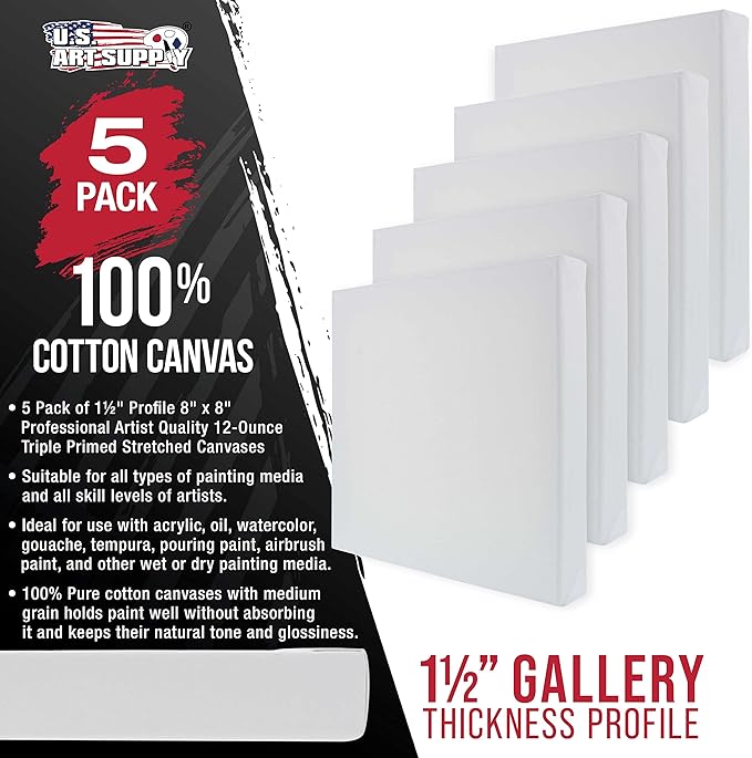 U.S. Art Supply Square Stretched Canvas - Image 2
