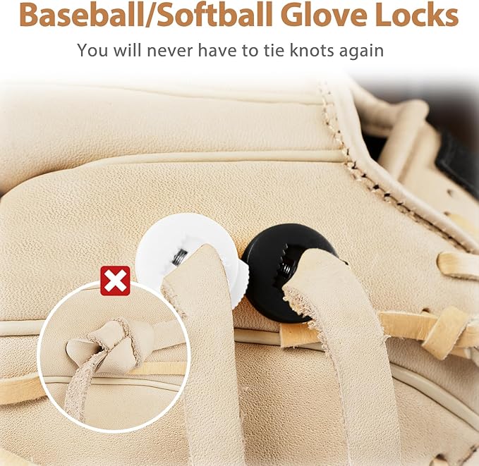 Glove Locks, 8-Pack Baseball/Softball Glove Lace Locks – Vibrant Colors, No Retie Knots, Spring-Lock Tech, Durable Design.