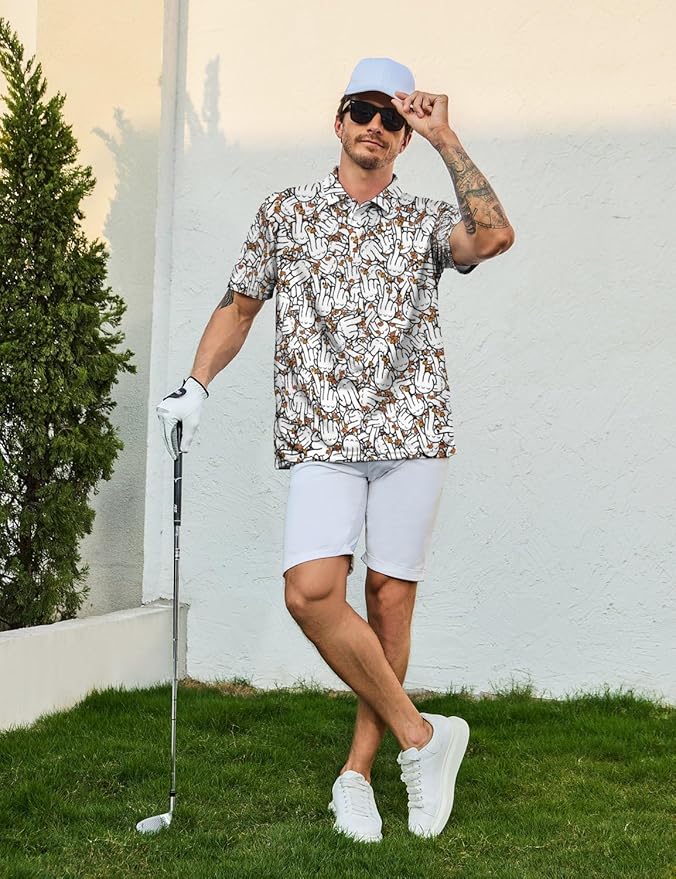 Mens Golf Shirts Golf Polo Shirts for Men Short Sleeve Polo Shirts Golf Gifts