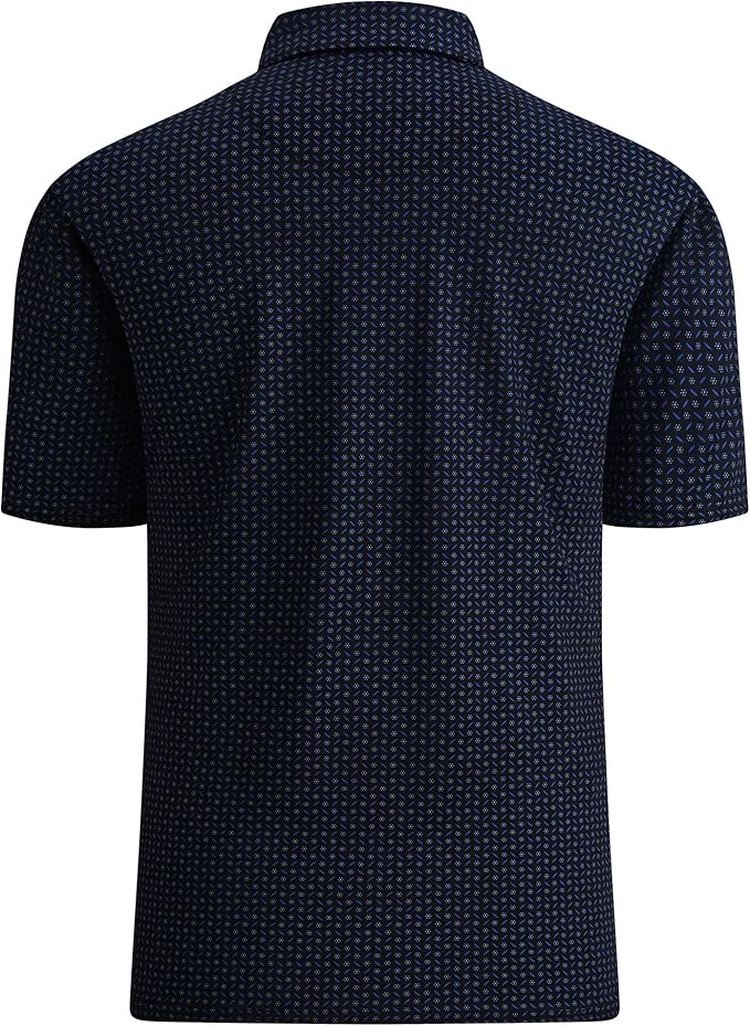 Alex Vando Mens Golf Shirt Moisture Wicking Quick-Dry Print Performance Polo Shirts for Men