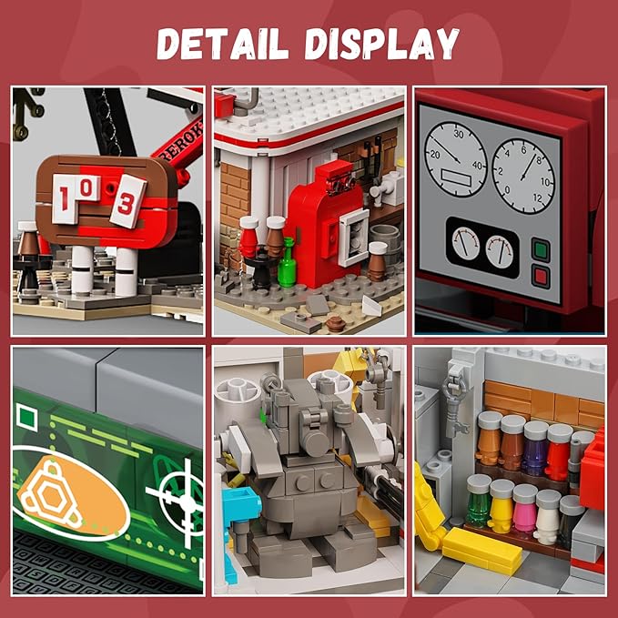 Rocket Gas Station Building Blocks Set, MOC Rocket Architecture Toy Model Kit - Image 3