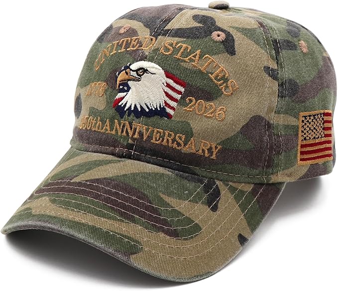 250 Anniversary USA Hat 250th Anniversary USA Baseball Cap | Eagle Embroidered Patriotic Hat for Men & Women
