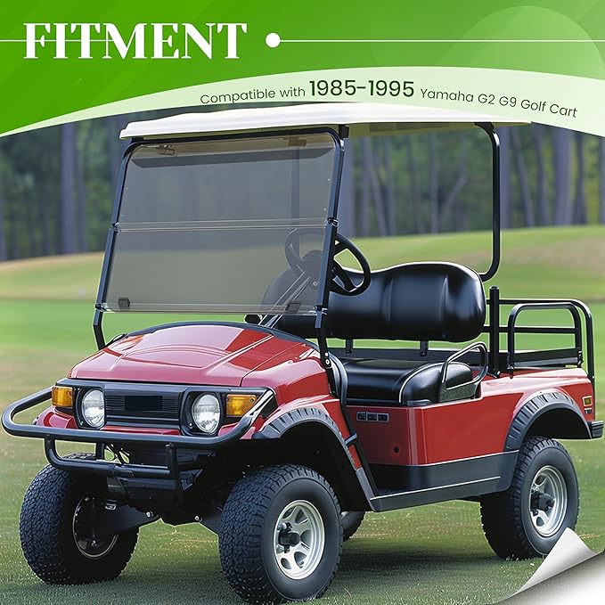 HECASA Tinted Windshield Compatible with 1985-1995 Yamaha G2/G9 Models Golf Cart Fold Down Windscreen