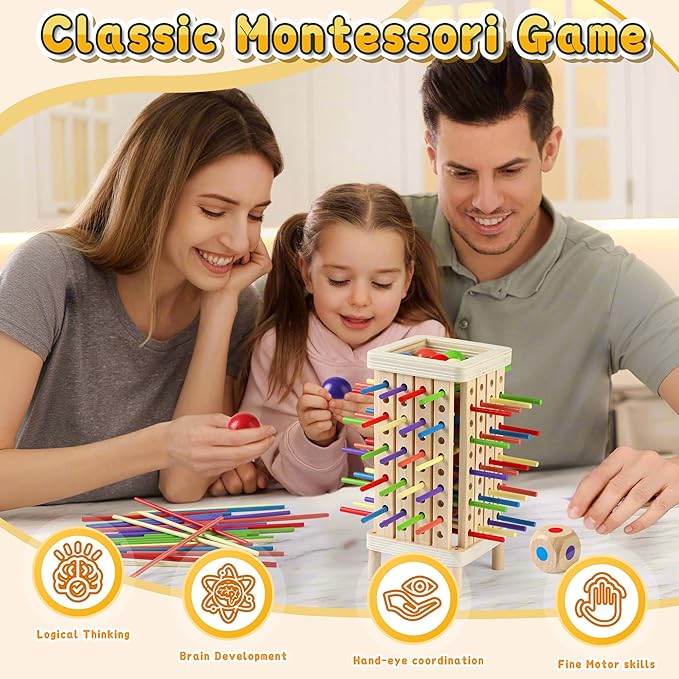 Montessori Game Wooden Board Game, Math Educational, Fine Motor Skill Toy - Image 3