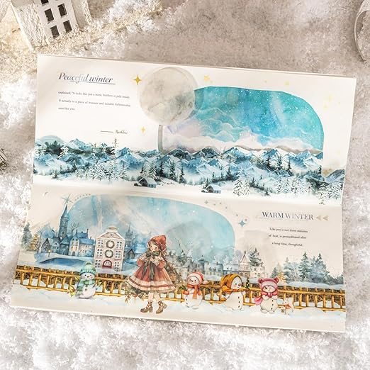 6 Rolls Winter PET Washi Tape, Nature Landscape Tape Stickers - Image 7