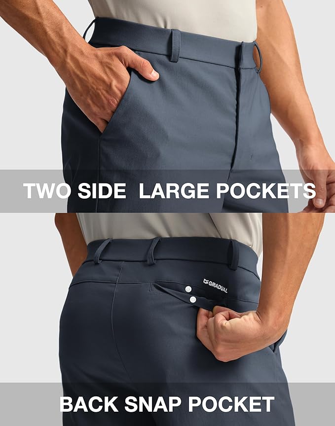 G Gradual Men's Golf Dress Shorts 5"/ 7"/ 9" Stretch Casual Work Flat Front Shorts for Men with 3 Pockets Quick Dry