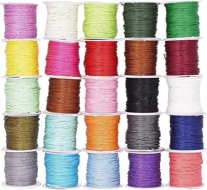 Mandala Crafts 1mm 273 Yards Assorted Cotton Waxed Cord by MandalaCrafts