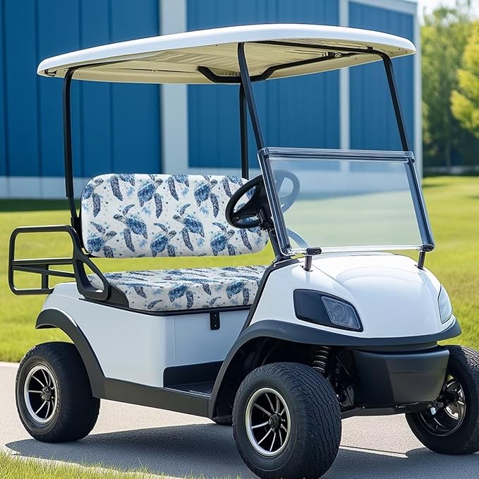 Yewatlles Sea Turtle Pattern Glacier Cart Seat Covers for Club Car,Golf Carts Ordinary Front Seats,Breathable Washable Polyester Cloth Renew Your Golf Cart