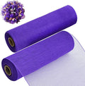 TONIFUL 2 Rolls 10 Inch Purple Decorative Mesh Ribbbon Rolls, Fabric Mesh by TONIFUL