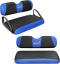 Golf Cart Seat Covers Front and Rear Seat Covers Fit for EZGO TXT RXV Club Car DS 2000-Up Front Seat Cover Aftermarket Back Seat Cushion Cover Black&Blue