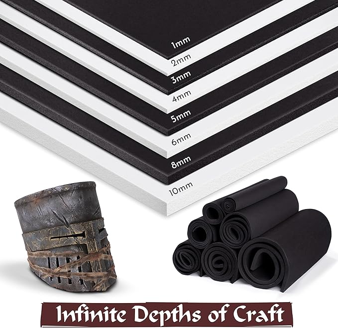 Shape Retention EVA Cosplay Foam 10mm 14x39 inch Black or White High Density - Image 6