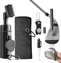 Golf Club Cleaning Kit,Golf Accessories,Golf Cleaning Kit with Golf Club Cleaner Water Brush,Towel,Divot Repair Tool,Groove Sharpener,Golf Ball Alignment Complete Golf Kit