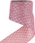 HUIHUANG Pink Wired Christmas Ribbon 4 inch Light Pink Glitter Wired Ribbon by HUIHUANG