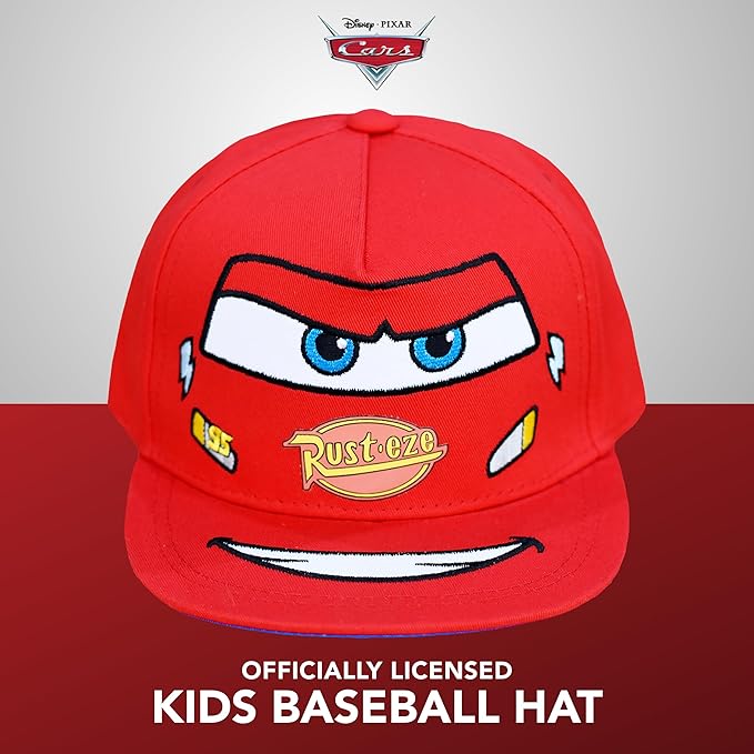 Disney Pixar Cars Baseball Cap, Cotton Adjustable Adult Hat, Red, One Size