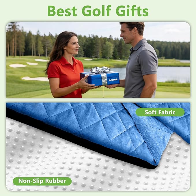 Golf Cart Seat Covers,Golf Cart Seat Towel Blanket,Soft Plush Golf Cart Seat Cover Fits for EZGO, Club Car, Yamaha and More,Golf Cart Accessories,Golf Gifts for Men（Blue）