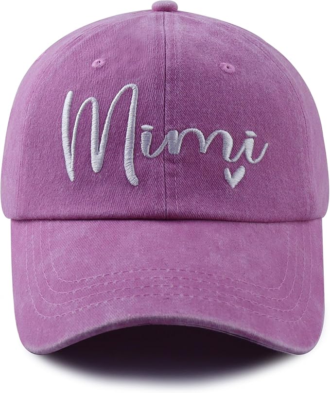 Gigi Mimi Hats for Women, Adjustable Cotton Embroidered Grandma Baseball Cap