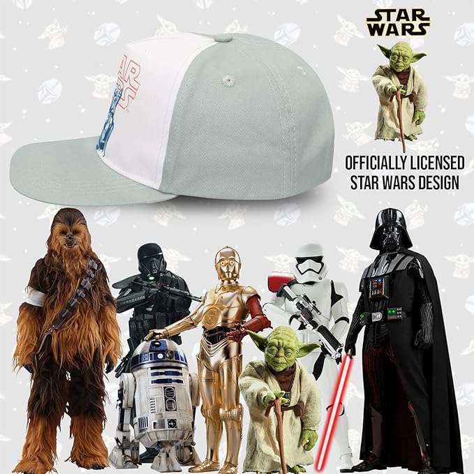 Star Wars Classic Embroidered Logo Flatbrim Baseball Cap Hat, Boys Youth